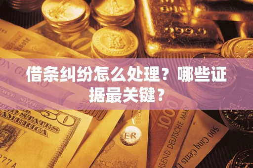 济南借条纠纷怎么处理？哪些证据最关键？