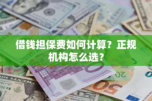 济南借钱担保费如何计算？正规机构怎么选？