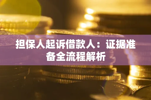 济南担保人起诉借款人：证据准备全流程解析